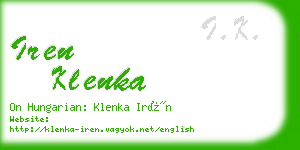 iren klenka business card